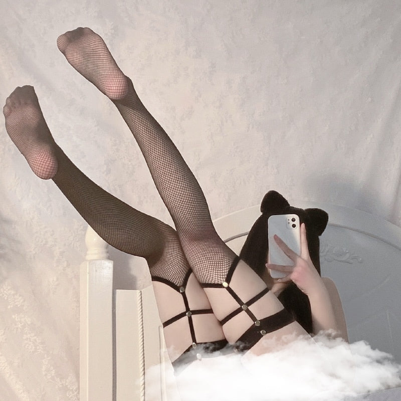 Pończochy z ozdobnymi paseczkami Thérèse-lorana.eu