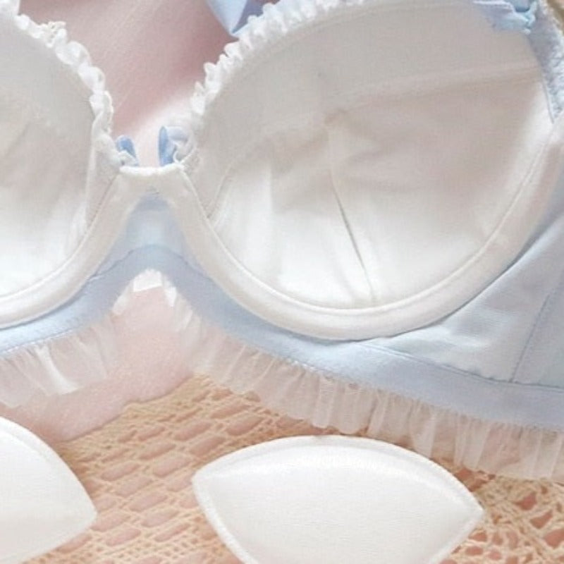 Marszczony komplet bielizny z kokardkami Lila-lorana.eu