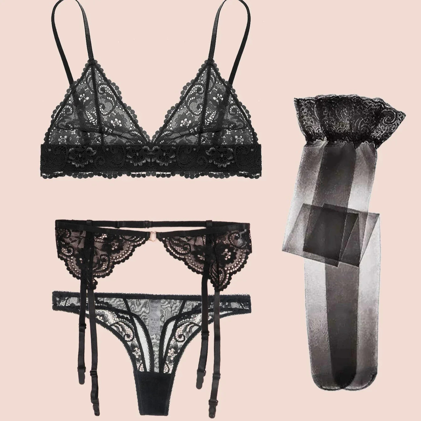 Zestaw koronkowej bielizny nocnej Hélène-lorana.eu