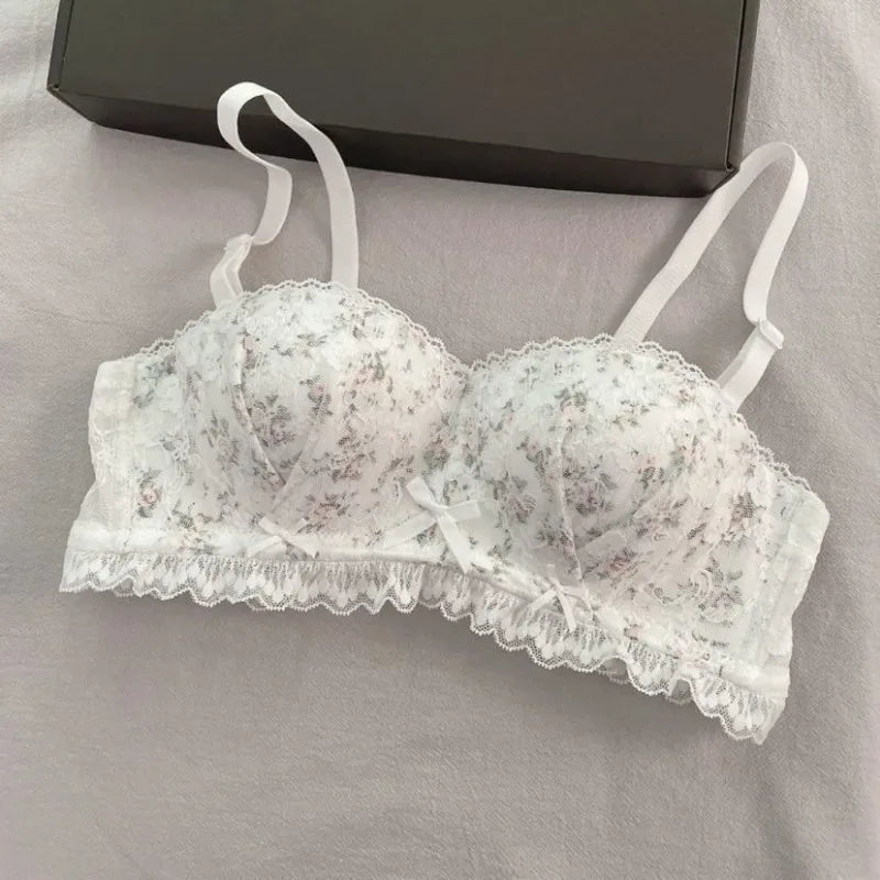 Biustonosz bardotka w drobne kwiatki Brigitte-lorana.eu