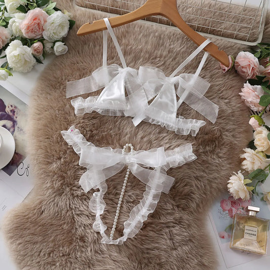 Zmysłowy komplet bielizny z wycięciem i koralikami Audrey-lorana.eu