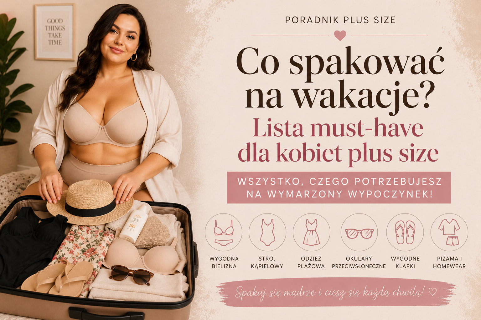Co spakować na wakacje? Lista must-have dla kobiet plus size