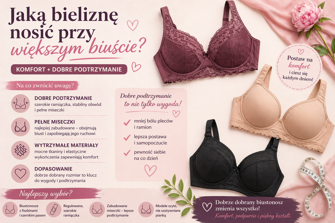 Jaką bieliznę nosić przy większym biuście? (komfort + dobre podtrzymanie)