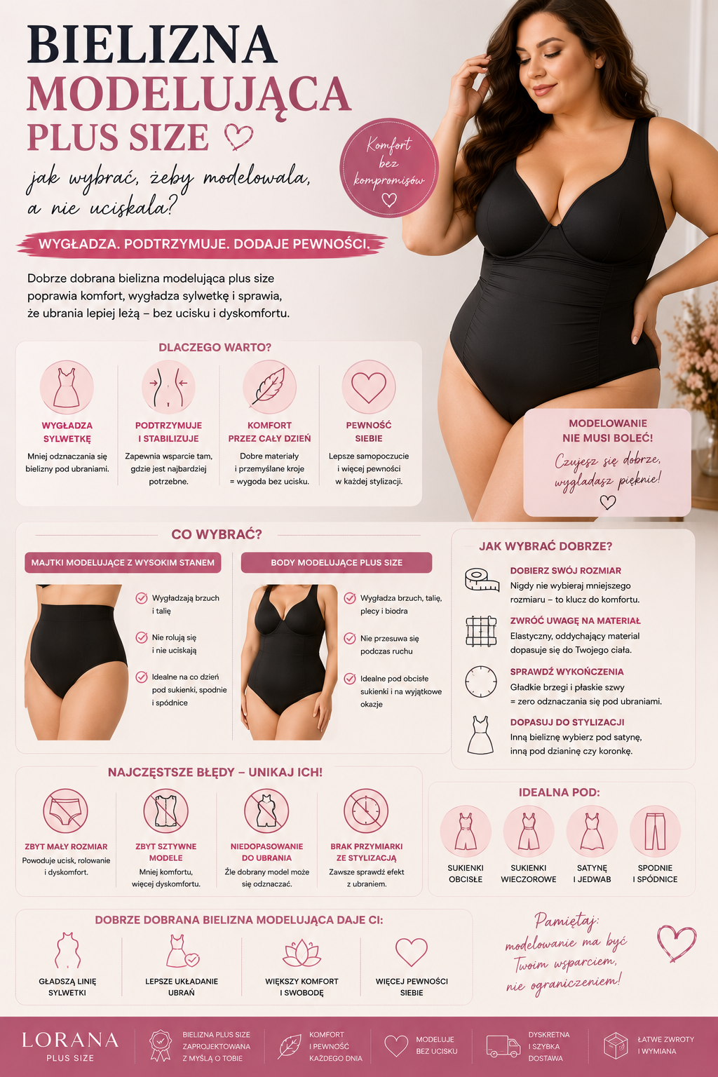 Bielizna modelująca plus size – jak wybrać, żeby modelowała, a nie uciskała?