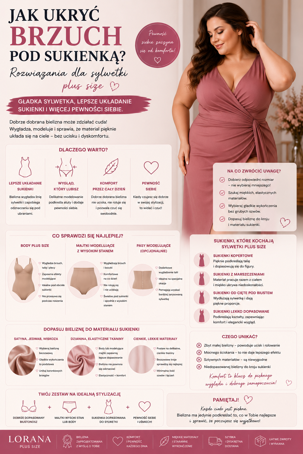 Jak ukryć brzuch pod sukienką? Rozwiązania dla sylwetki plus size