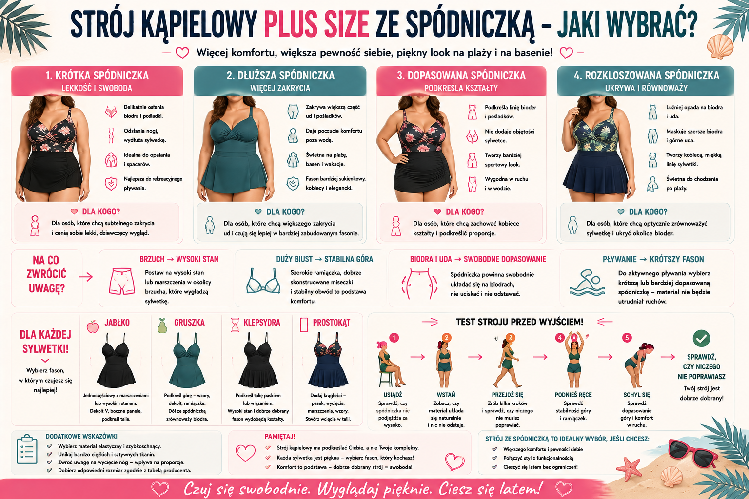 Strój kąpielowy plus size ze spódniczką – dla kogo i jaki fason wybrać?