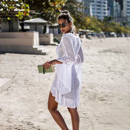 Kimono blanc de plage
