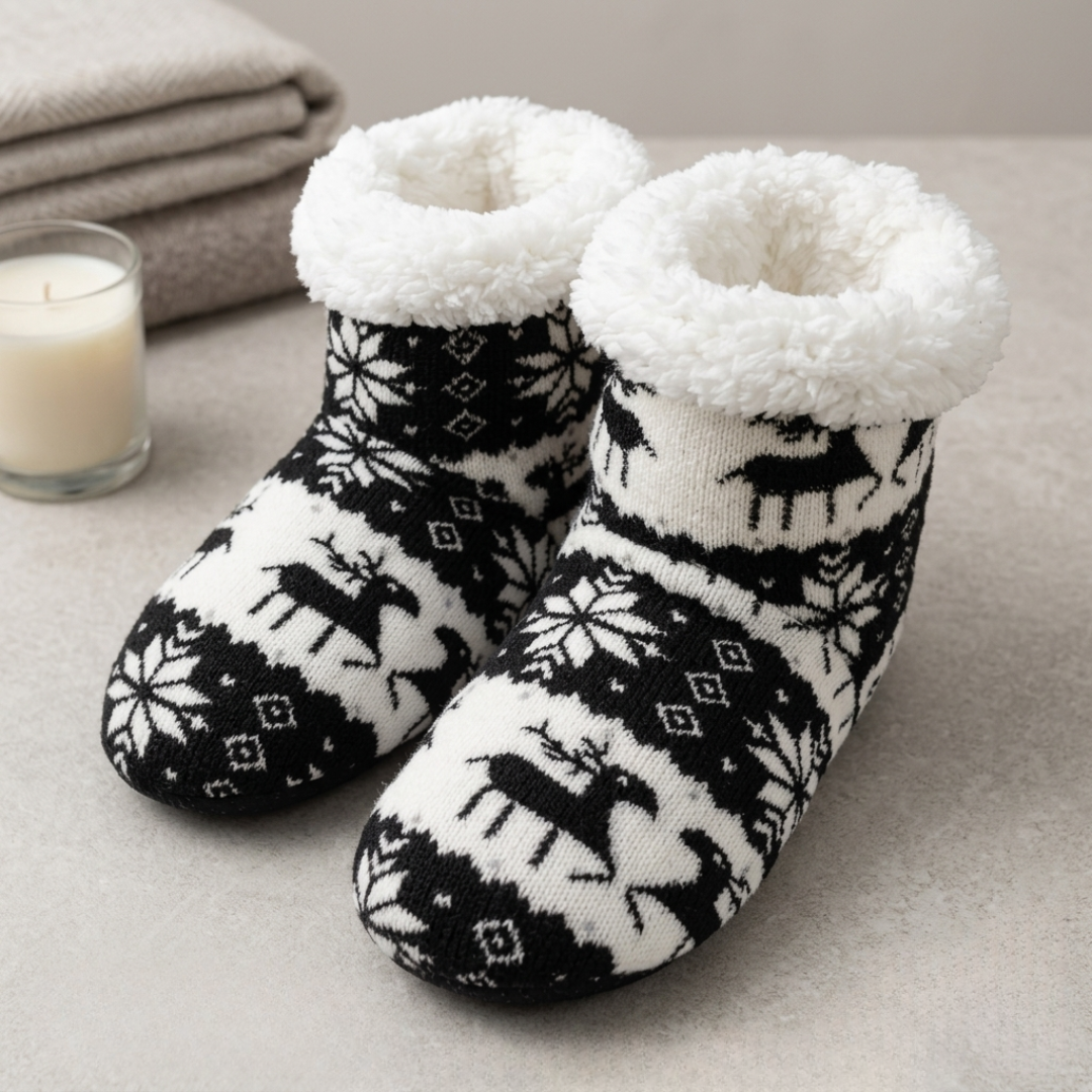 Ciepłe bamboszki zimowe Margaux-lorana.pl