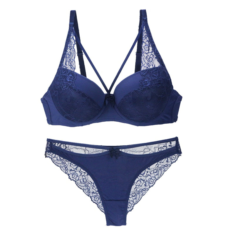 Komplet bielizny z koronką PUSH-UP Plus Size Anaïs-lorana.eu