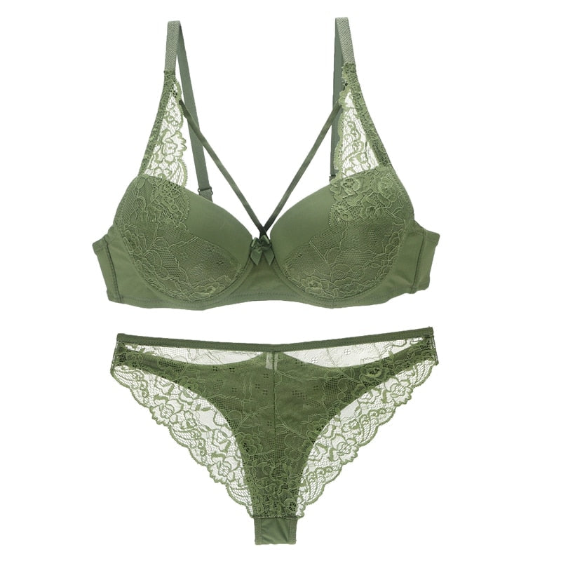 Komplet bielizny z koronką PUSH-UP Plus Size Anaïs-lorana.eu