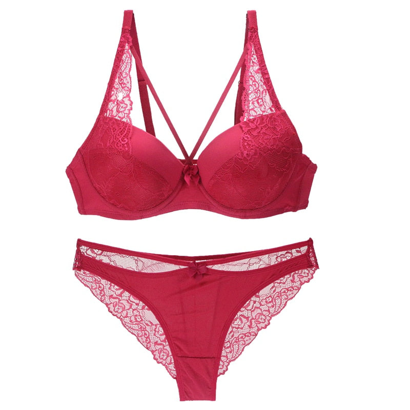 Komplet bielizny z koronką PUSH-UP Plus Size Anaïs-lorana.eu