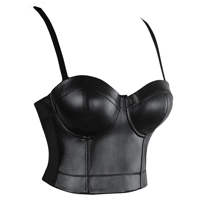 Skórzany gorset w formie topu plus size Adèle-lorana.eu