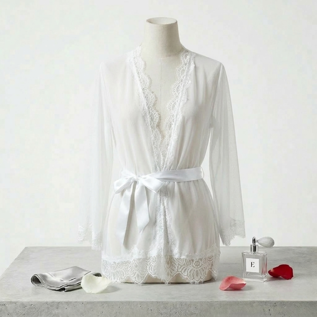 Prześwitujący szlafrok plus size Joséphine