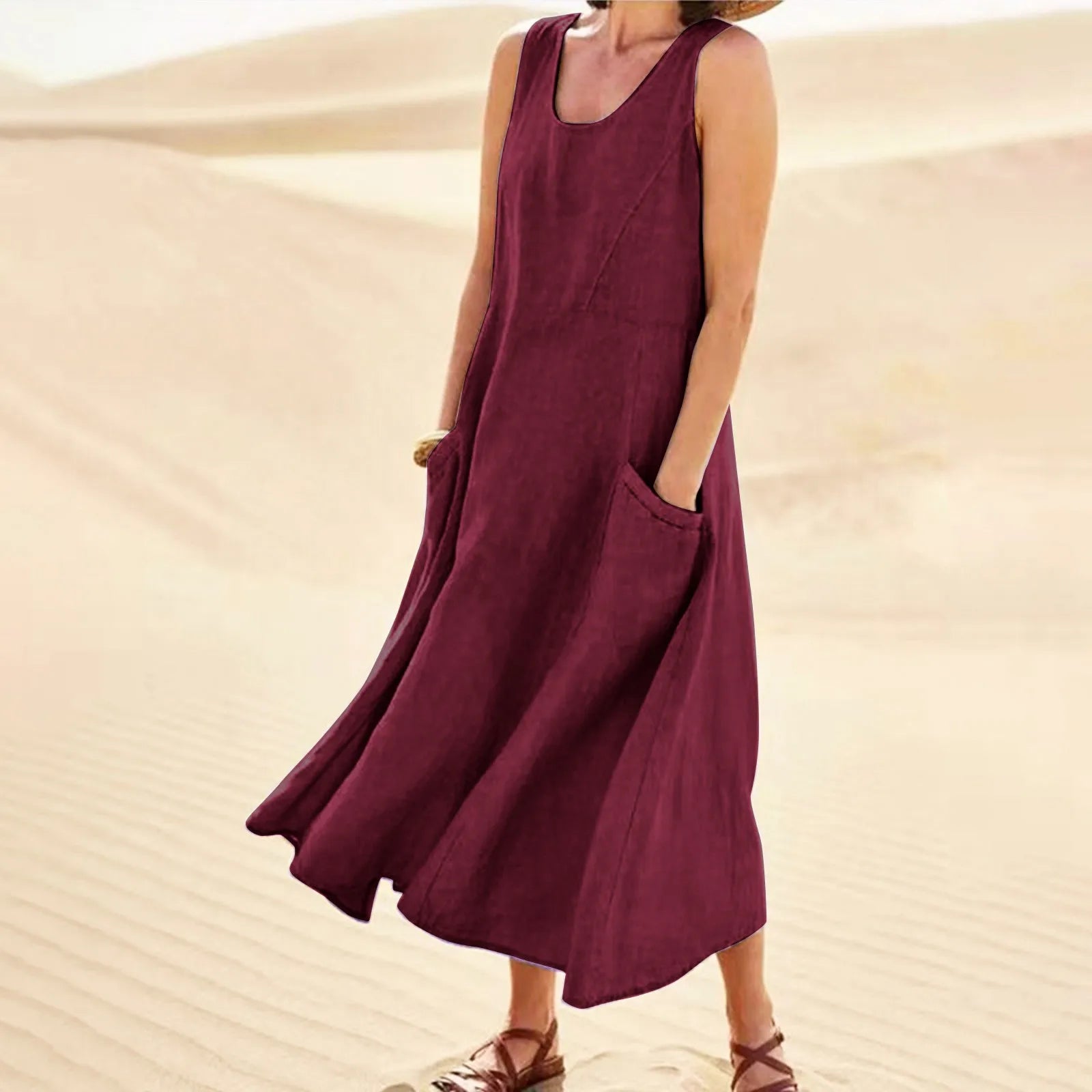 Letnia długa sukienka Plus Size Geneviève