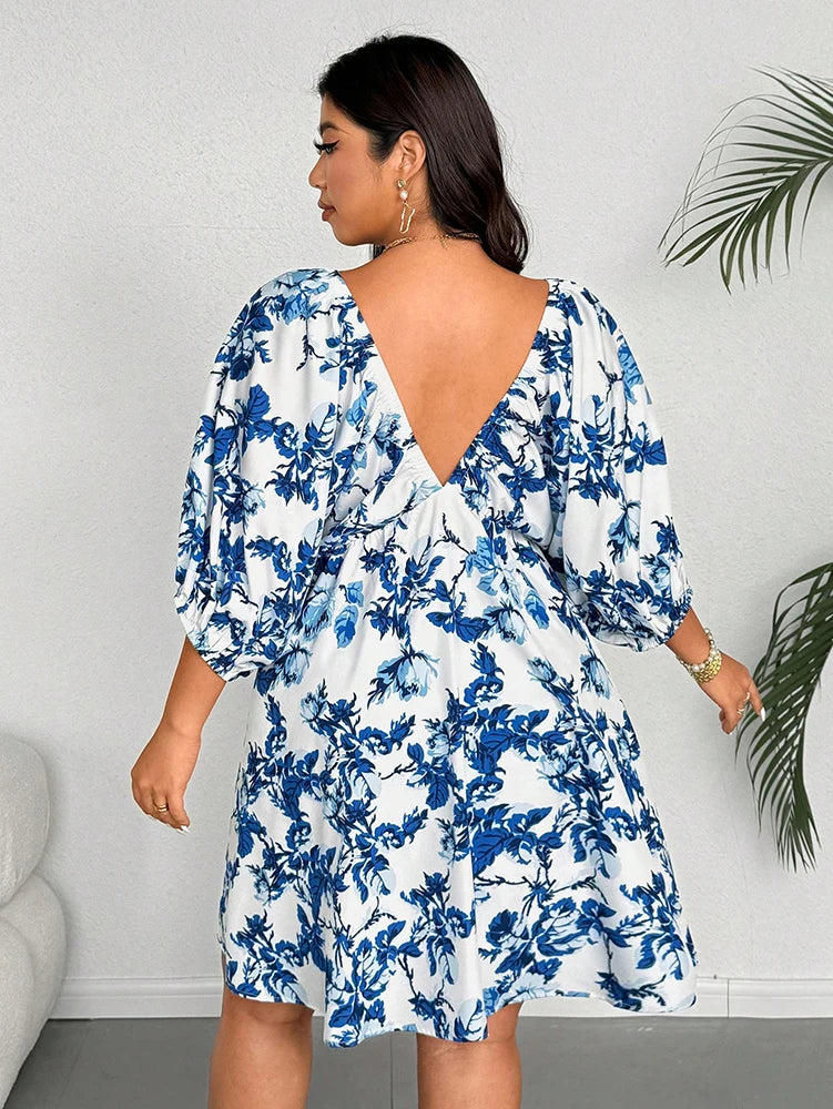Plażowa sukienka plus size z dekoltem w kształcie litery V Ambre