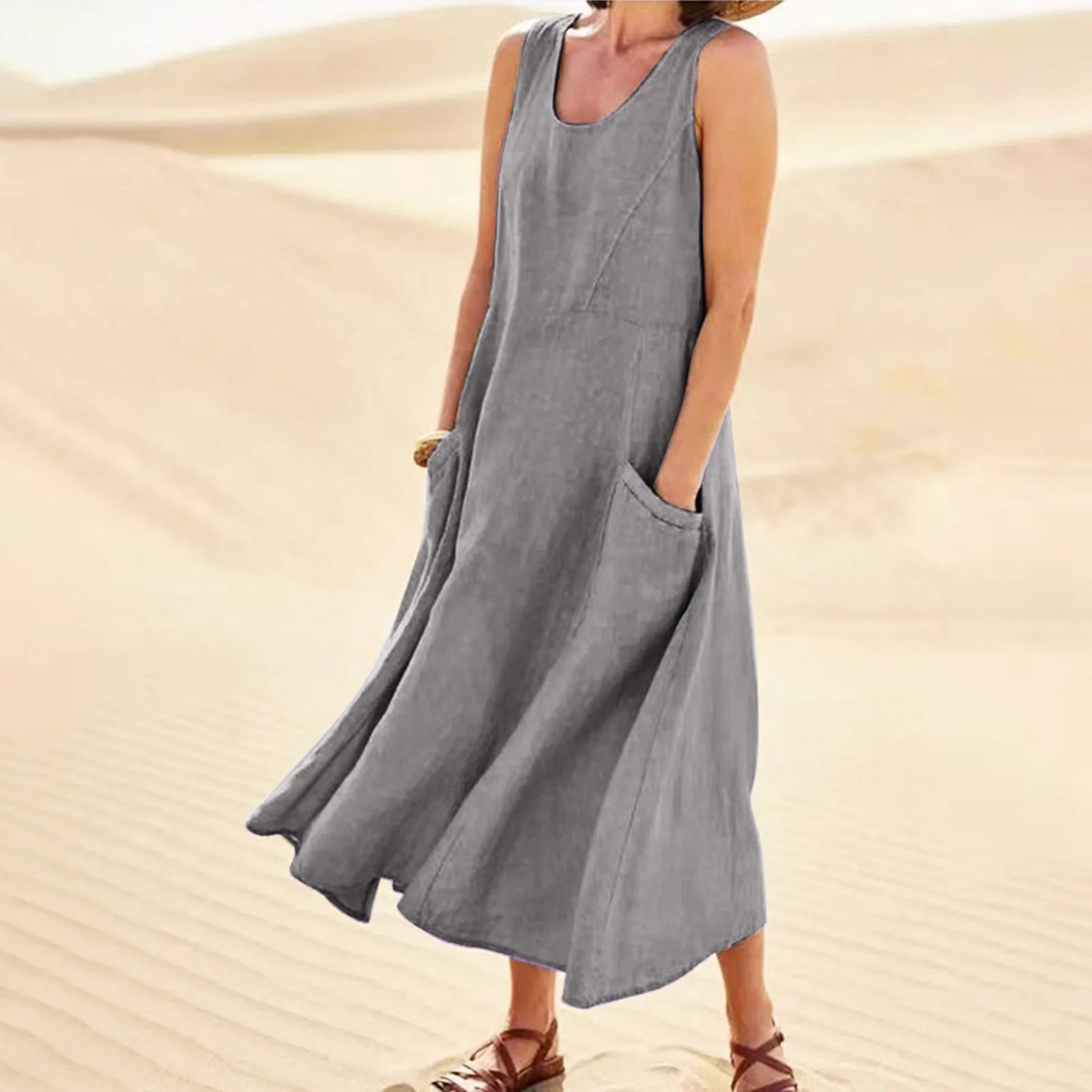 Letnia długa sukienka Plus Size Geneviève