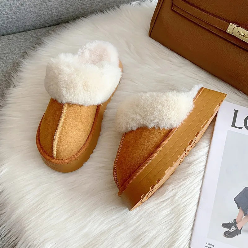 Ocieplane kapcie na grubej podeszwie plus size Éléna-lorana.eu
