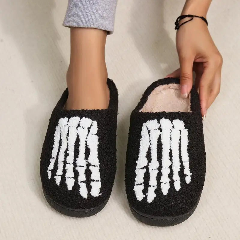 Kapcie na Halloween z motywem kościotrupa plus size Mirette-lorana.eu