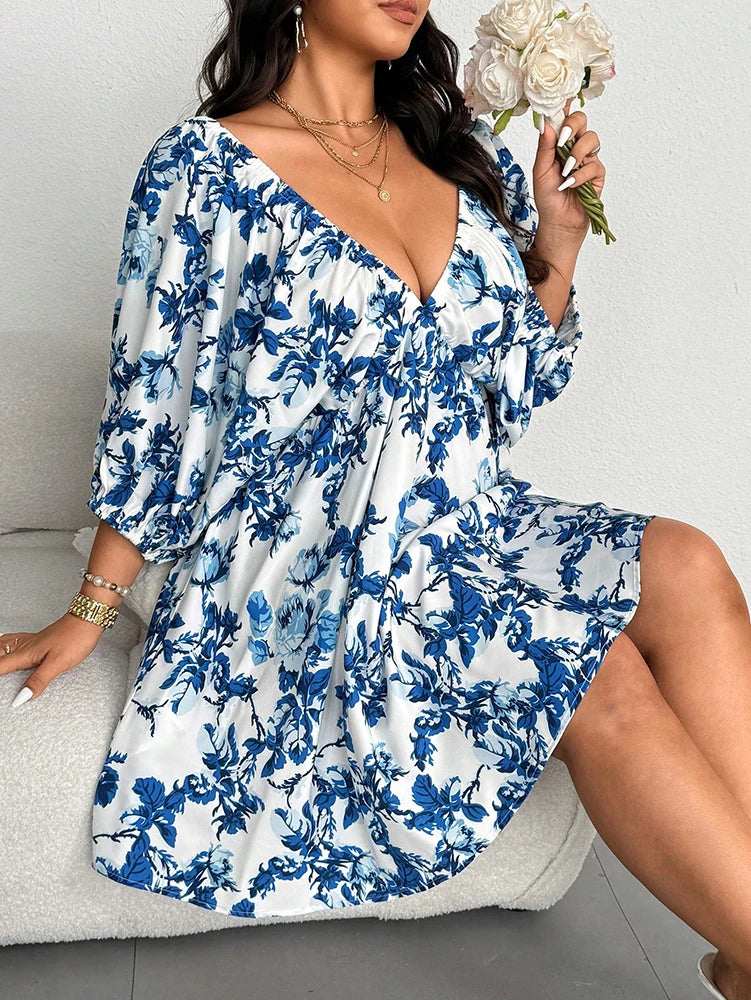 Plażowa sukienka plus size z dekoltem w kształcie litery V Ambre
