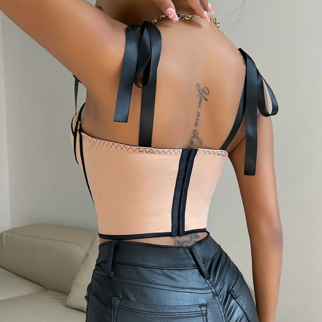Gorset z wiązanymi ramiączkami plus size Noémie-lorana.eu