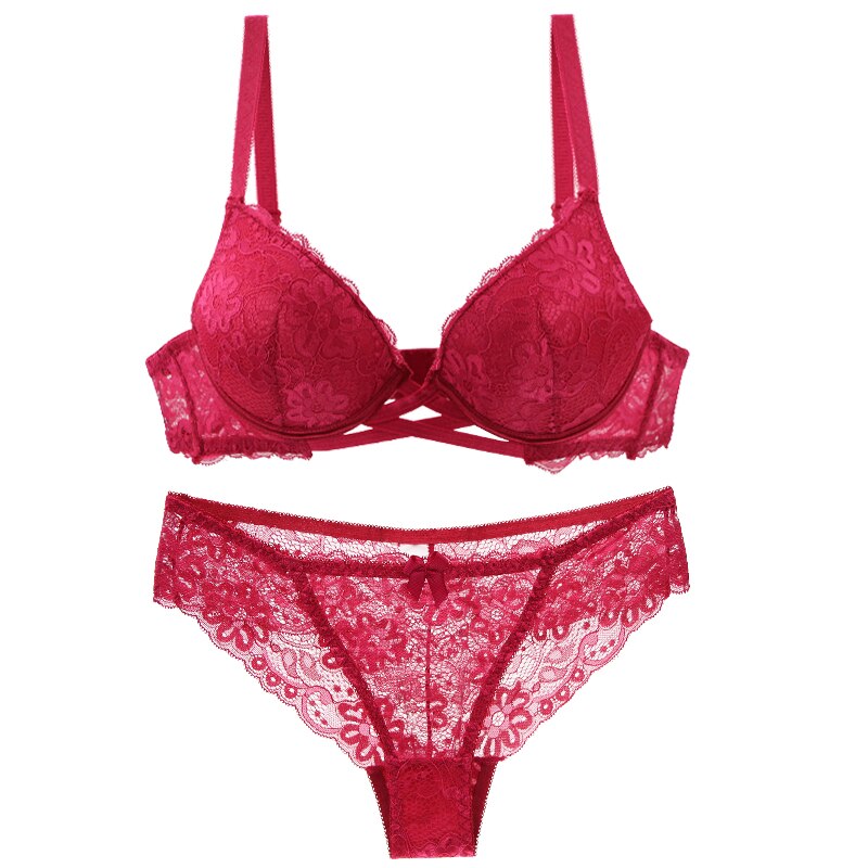Koronkowy komplet bielizny PUSH-UP Plus Size Élodie-lorana.eu