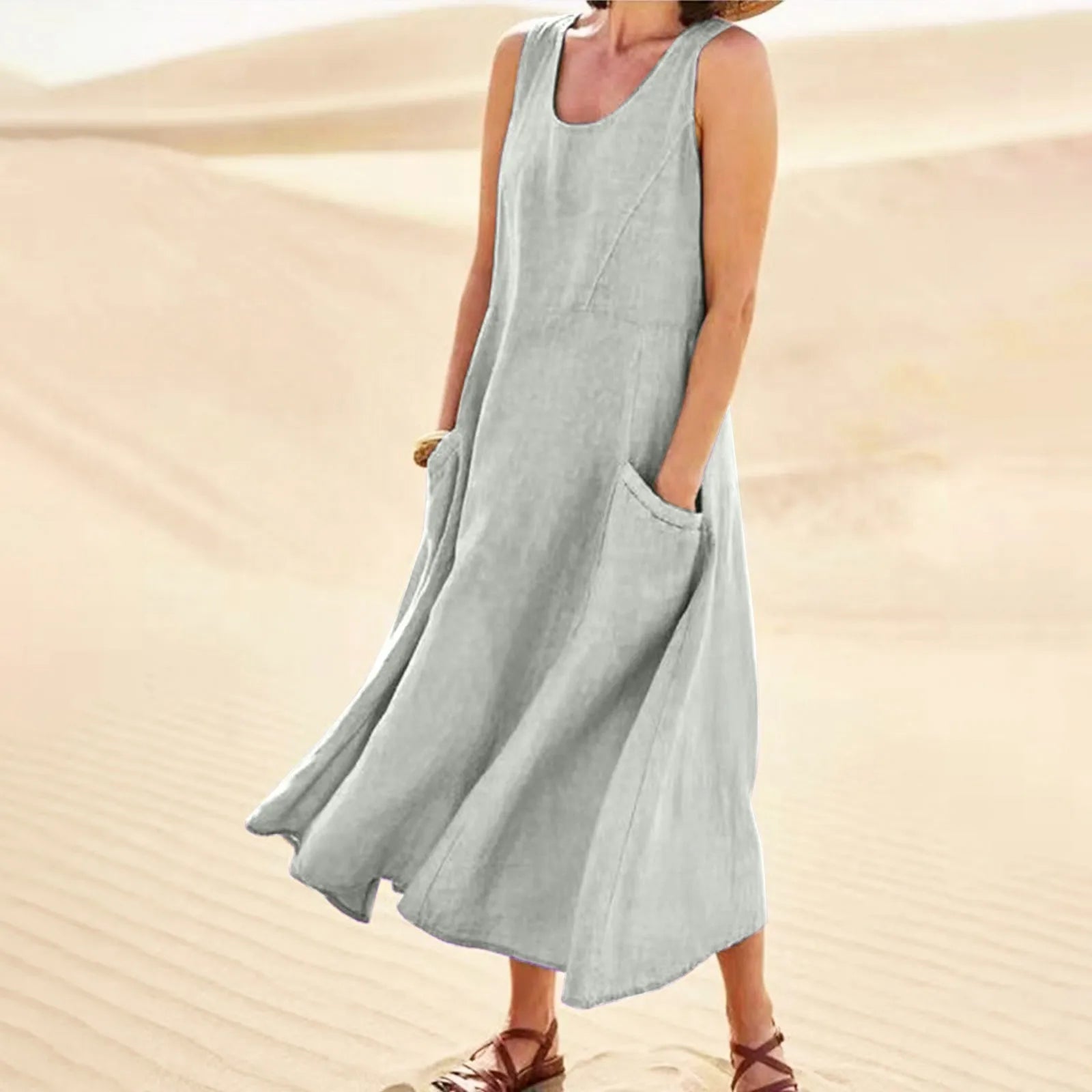 Letnia długa sukienka Plus Size Geneviève