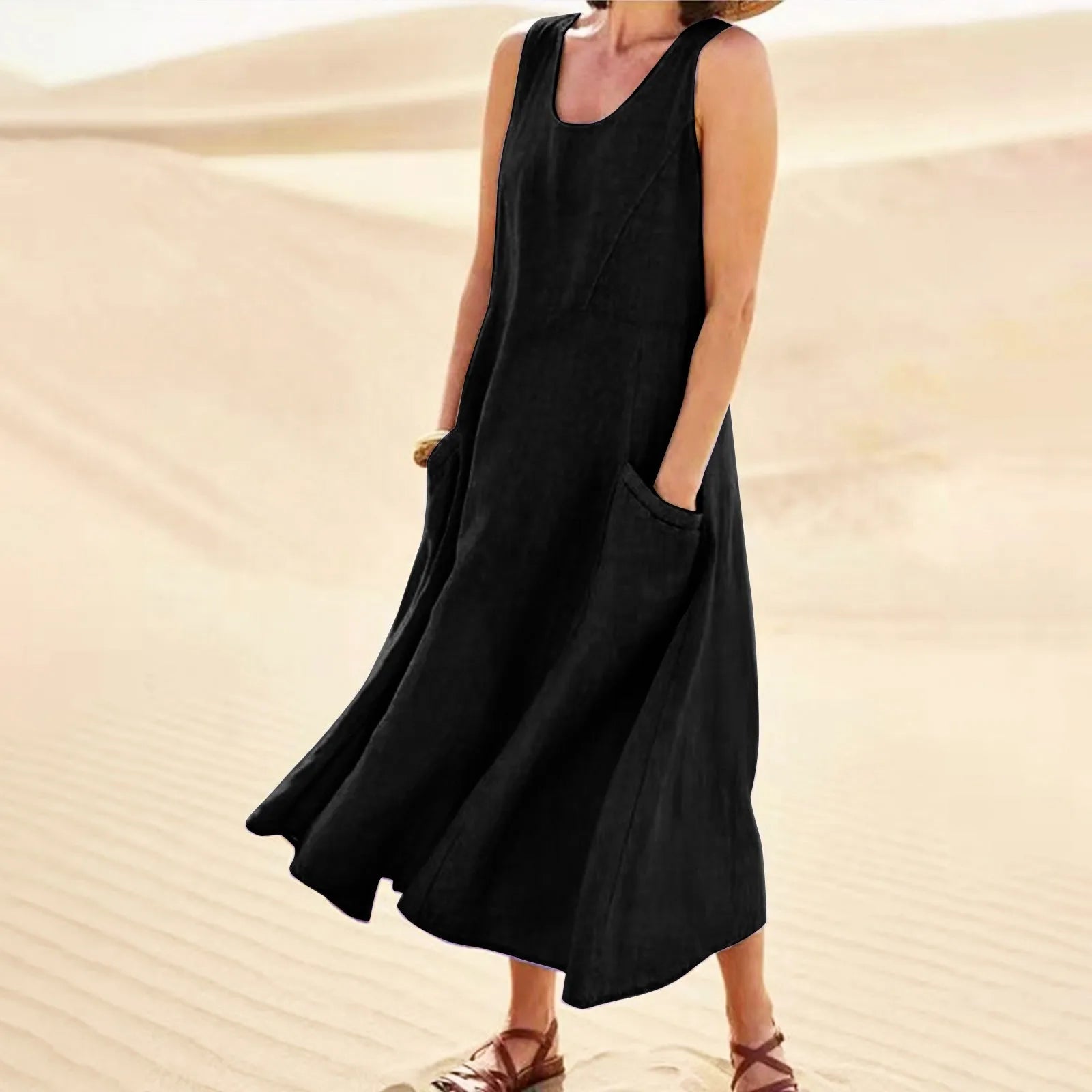 Letnia długa sukienka Plus Size Geneviève
