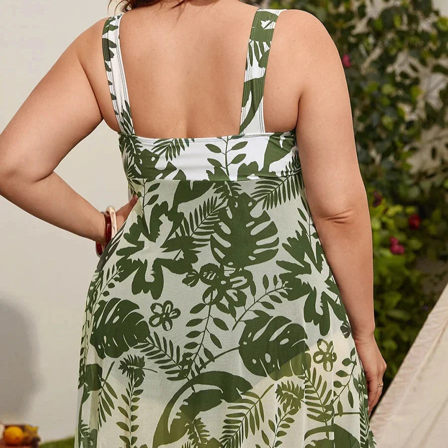 Jednoczęściowy strój kąpielowy z sukienką plażową Célestine