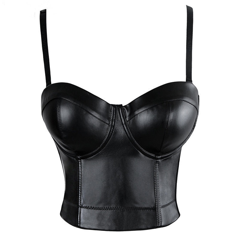 Skórzany gorset w formie topu plus size Adèle-lorana.eu