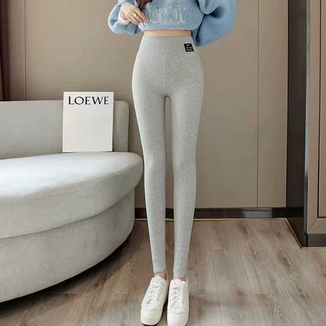 Legging côtelé avec légère isolation-lorana.eu