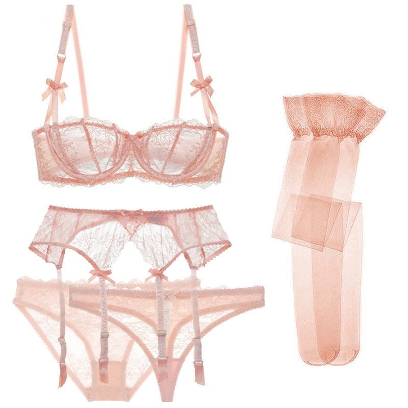 Ensemble de lingerie en dentelle 5 pièces-lorana.eu