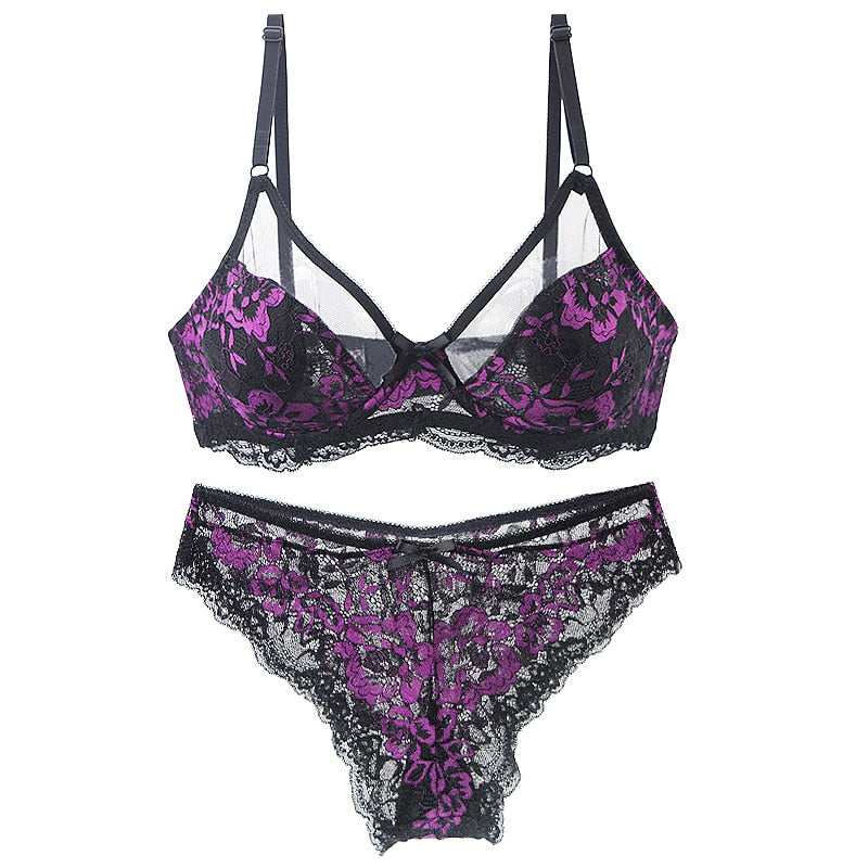 Ensemble de lingerie en dentelle Plus Size-lorana.eu