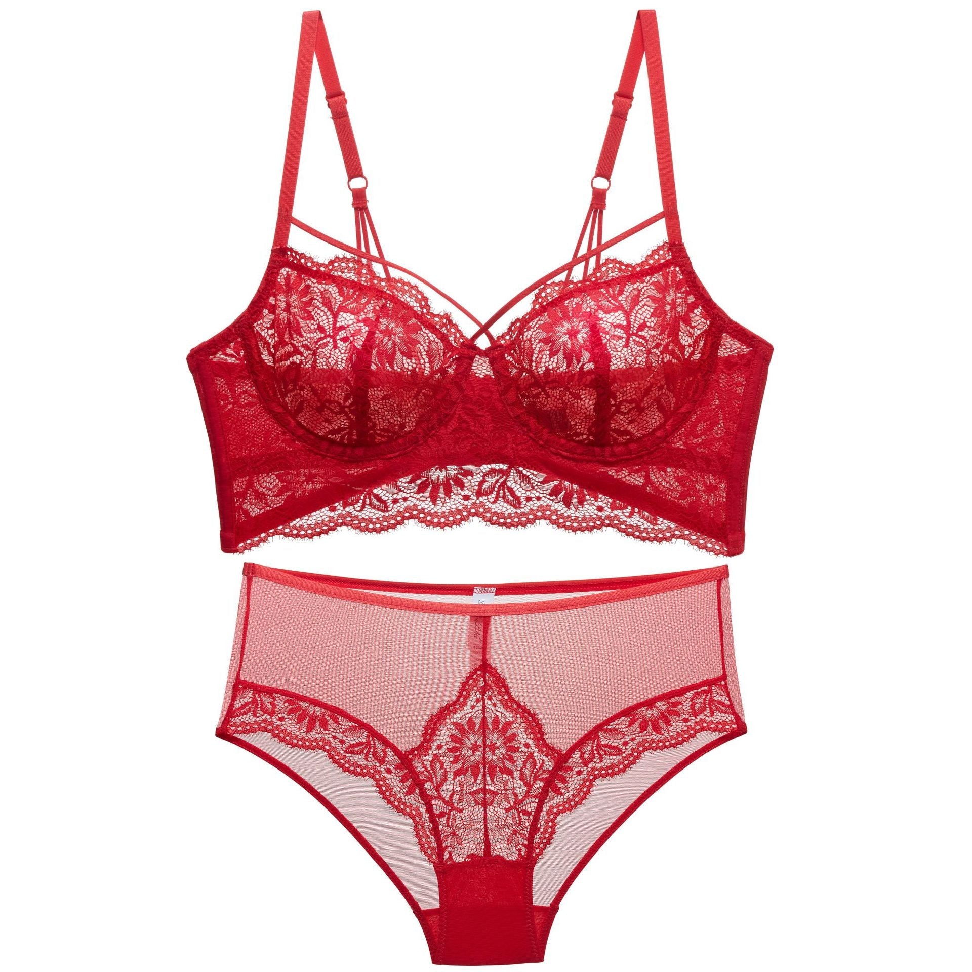 Ensemble de lingerie en dentelle à taille haute-lorana.eu