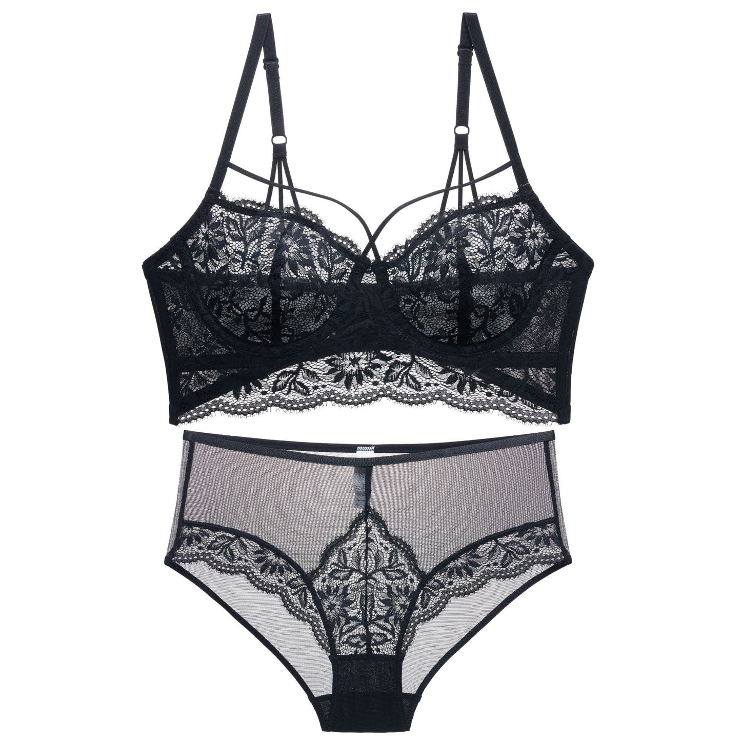 Ensemble de lingerie en dentelle à taille haute-lorana.eu