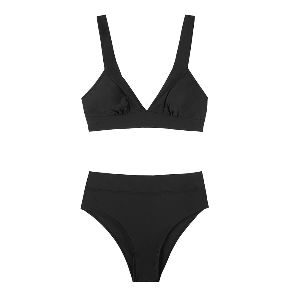 Maillot de bain deux pièces taille haute-lorana.eu