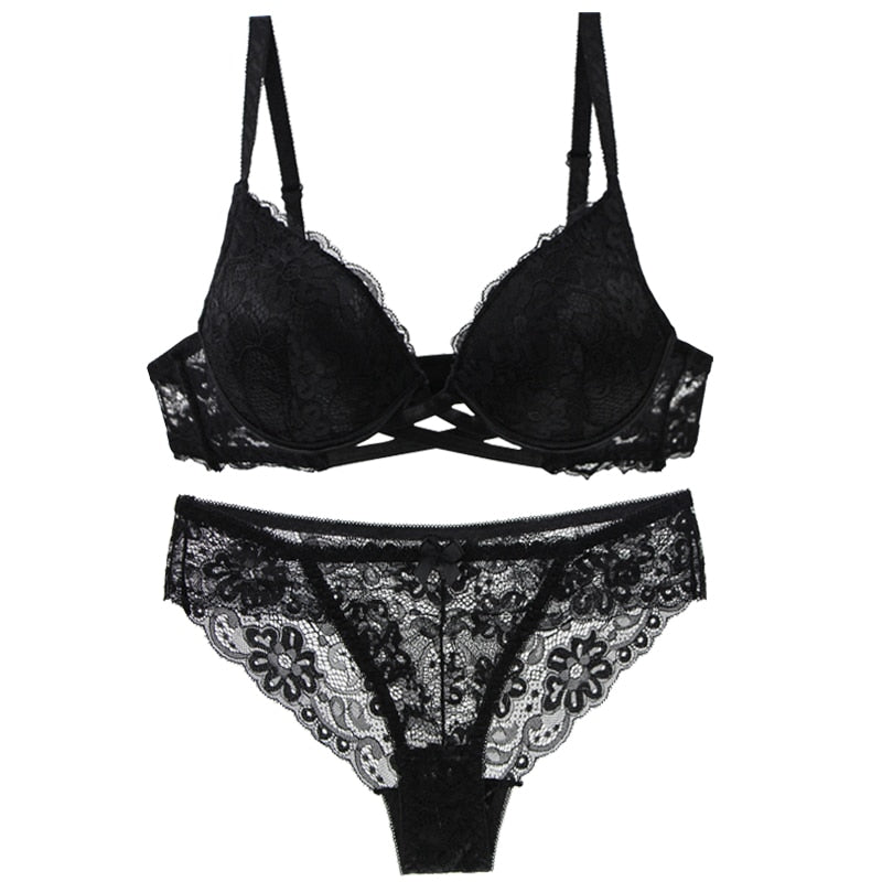 Ensemble de lingerie en dentelle PUSH UP-lorana.eu