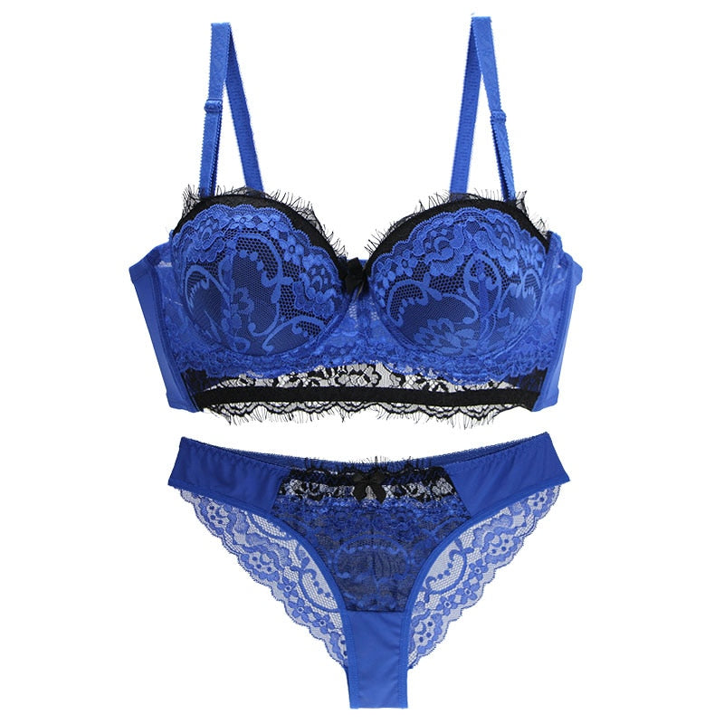 Ensemble de lingerie en dentelle PUSH UP Plus Size-lorana.eu