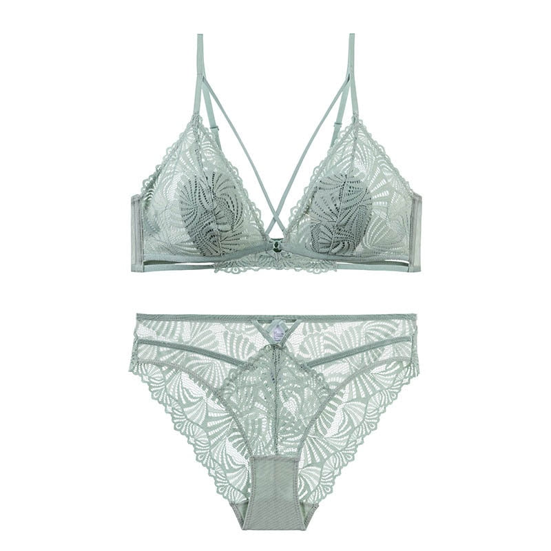 Ensemble de lingerie en dentelle avec bretelles décoratives-lorana.eu