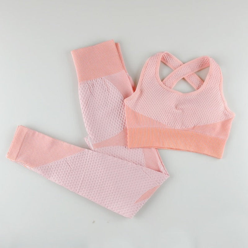 Ensemble de sport avec soutien-gorge à bretelles croisées-lorana.eu