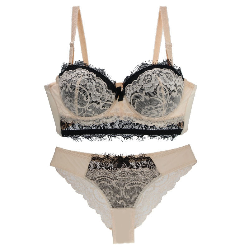 Ensemble de lingerie en dentelle PUSH UP Plus Size-lorana.eu