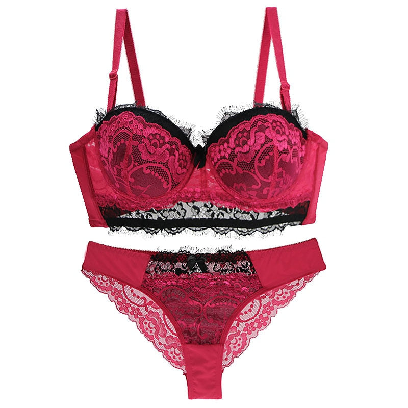 Ensemble de lingerie en dentelle PUSH UP Plus Size-lorana.eu