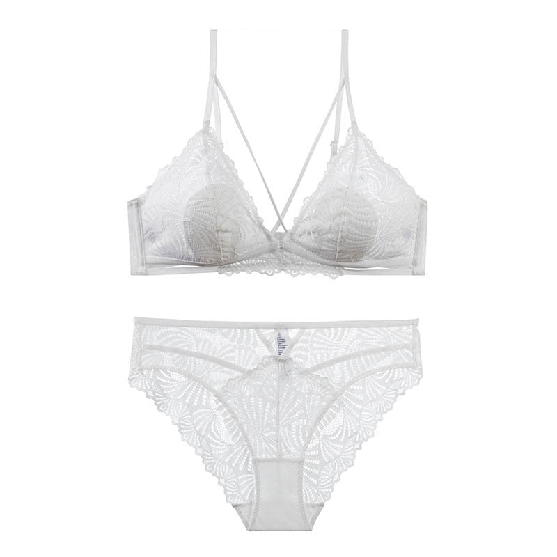 Ensemble de lingerie en dentelle avec bretelles décoratives-lorana.eu